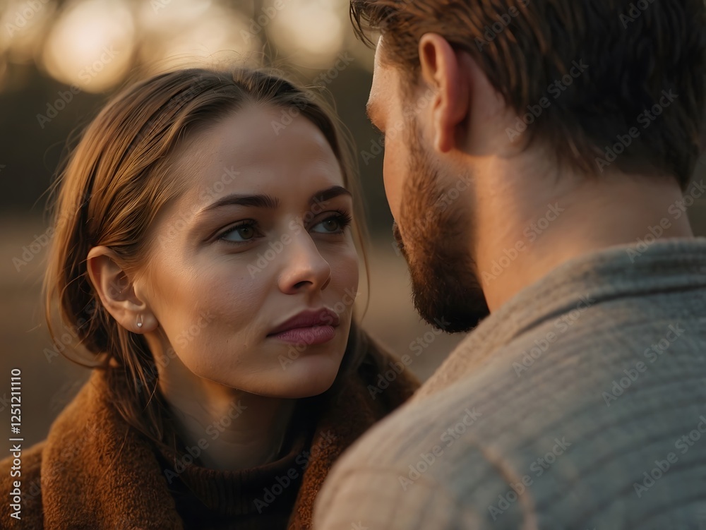portrait photograph of two lovers gazing at each other with tenderness and affection portrait photograph of two lovers gazing at each other with tenderness and affection