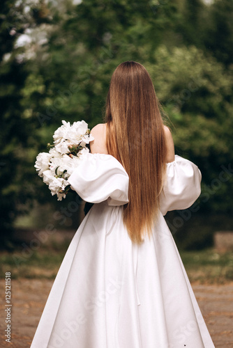 Girl holding a bouquet
