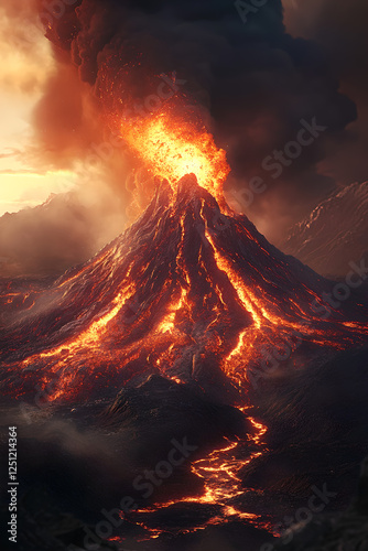  Volcano, Eruption, Lava, Smoke, Ash, Magma, Crater, Volcanic rock, Volcanic activity, Volcanic landscape 