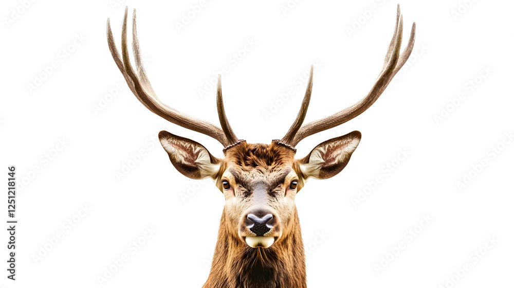 a deer head isolated on white background
a deer head isolated on white background