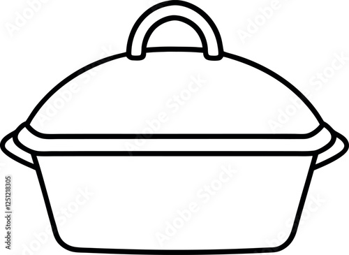 Casseroles outline coloring page vector