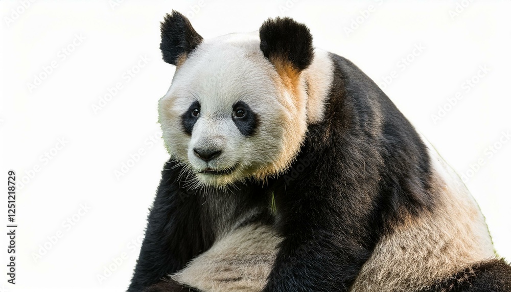 a cute giant panda in nature isolated on white background a cute giant panda in nature isolated on white background