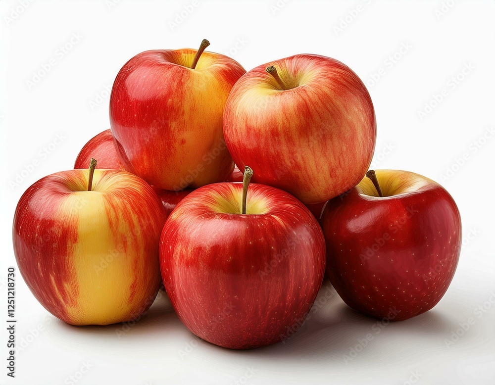 a vibrant pile of red apples with yellow streaks showcasing freshness and natural beauty for healthy eating and fruit concepts isolated on white background white background a vibrant pile of red apples with yellow streaks showcasing freshness and natural beauty for healthy eating and fruit concepts isolated on white background white background