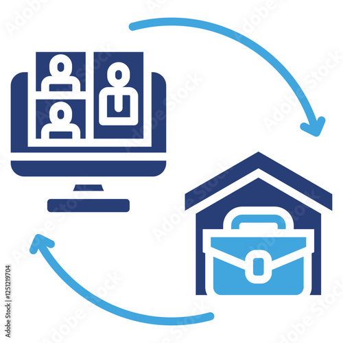 Hybrid Work Icon