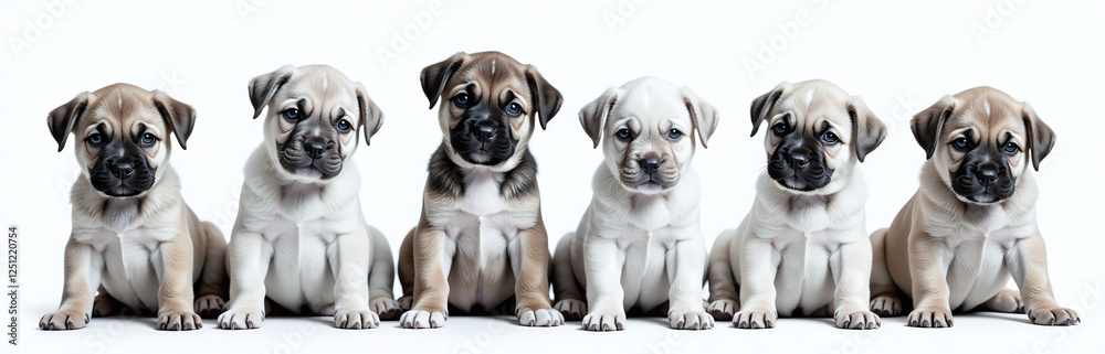 A Group Of Adorable Puppies Are Isolated Against A White Background In A Black And White Graphic Image. 00001 A Group Of Adorable Puppies Are Isolated Against A White Background In A Black And White Graphic Image. 00001