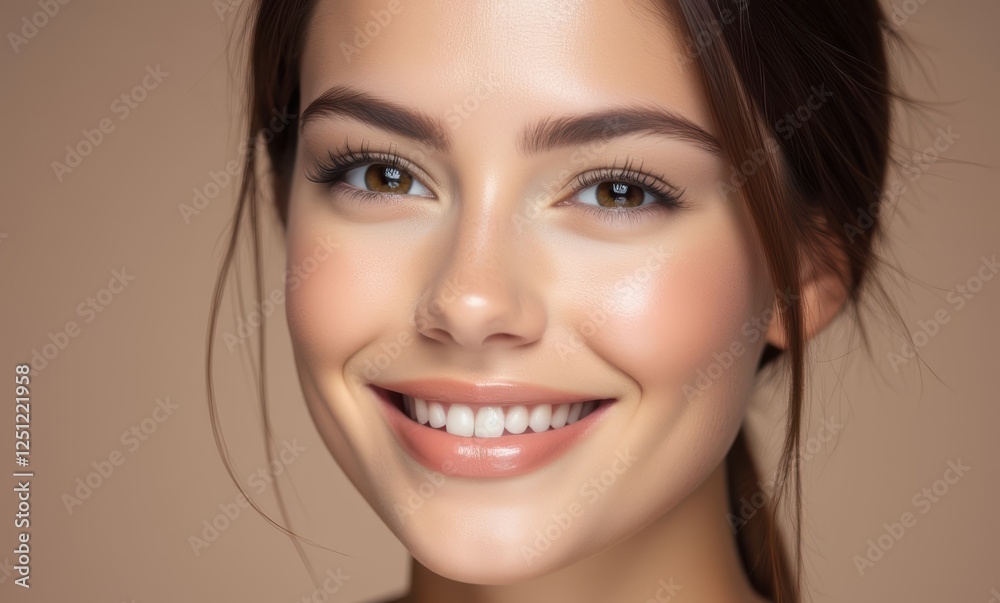 Smiling young woman with glowing skin Smiling young woman with glowing skin
