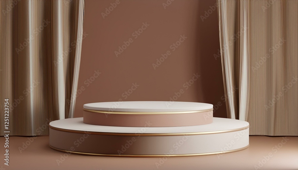 3d product display with curtain brown background 3d podium concept for products presentation background 3d rendering illustration 3d product display with curtain brown background 3d podium concept for products presentation background 3d rendering illustration