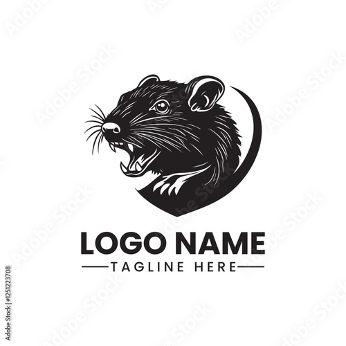 rat vector logo illustration silhouette mouse logo vector, rat icon
