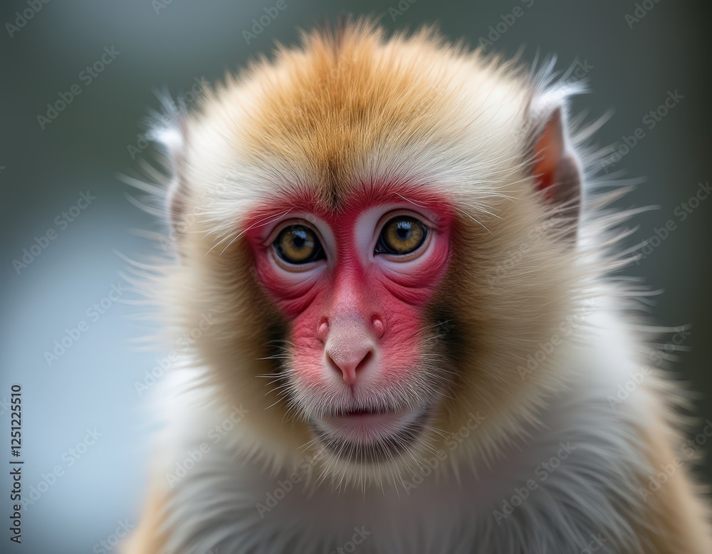 Obraz premium Adorable Japanese Macaque Monkey Portrait Close Up Wildlife
