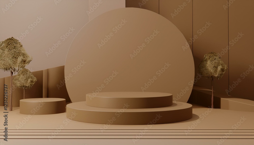 3d product background 3d podium with brown background for product presentation 3d rendering illustration 3d product background 3d podium with brown background for product presentation 3d rendering illustration