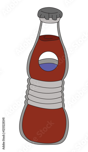 Cold drink bottle cartoon vector illustration