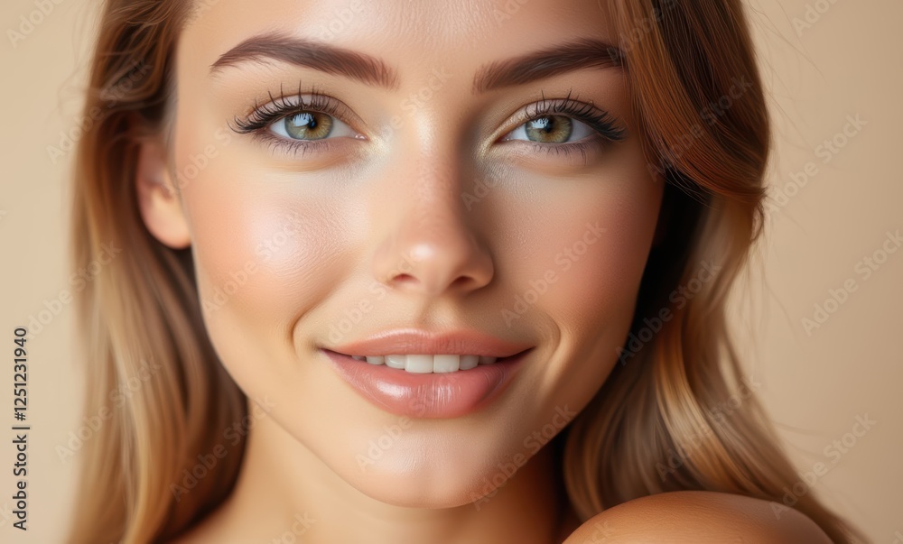 Smiling young woman with glowing skin Smiling young woman with glowing skin