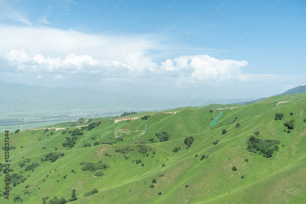 Fototapeta premium Bortala Sailimu Lake Scenic Area, Xinjiang Uygur Autonomous Region, China