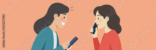 A Woman Receives A Mysterious Mobile Call From An Unknown Caller, Potential Scammer Or Prankster With A Fake Identity And Suspicious Intentions. 00002