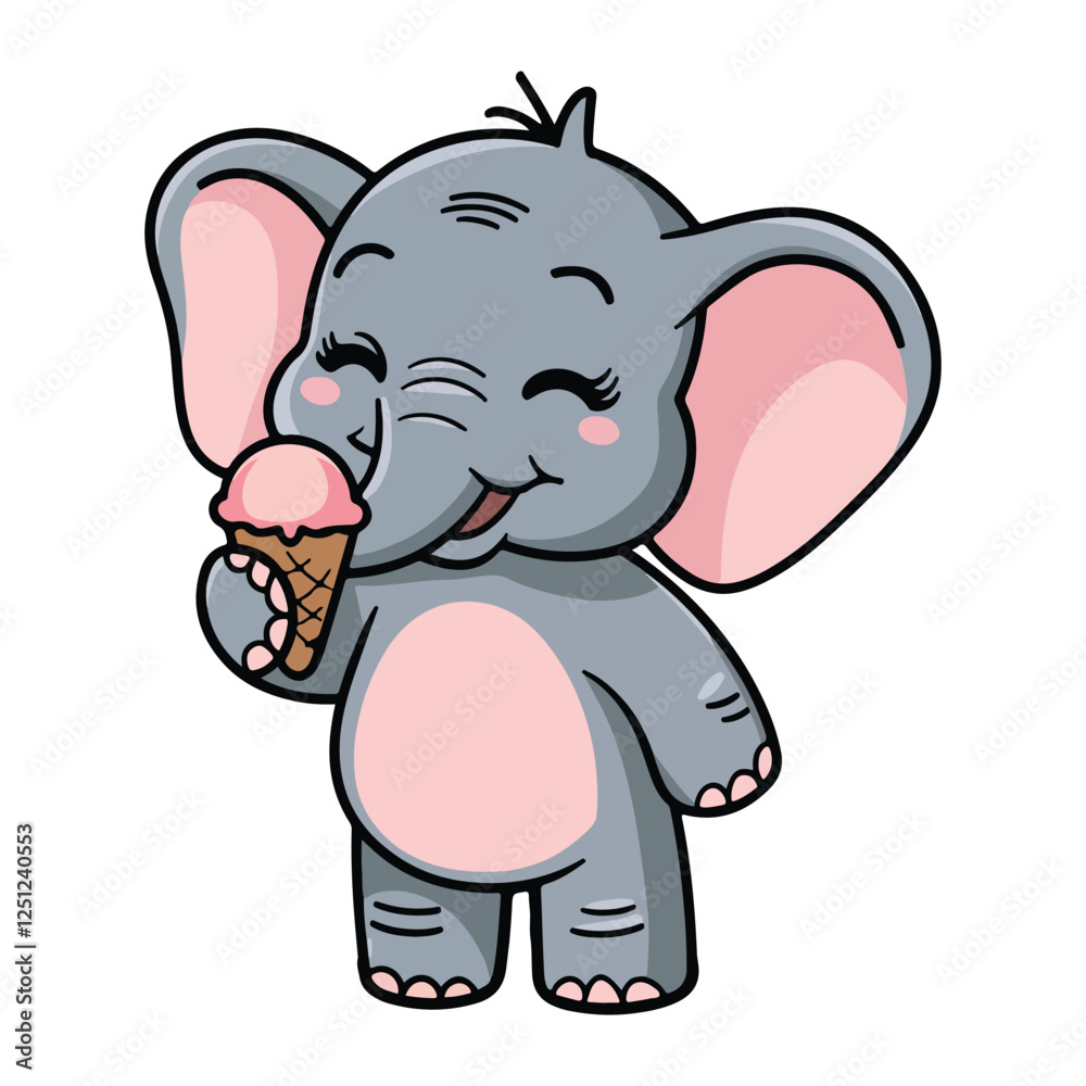 Fototapeta premium Cute baby carton elehant vector