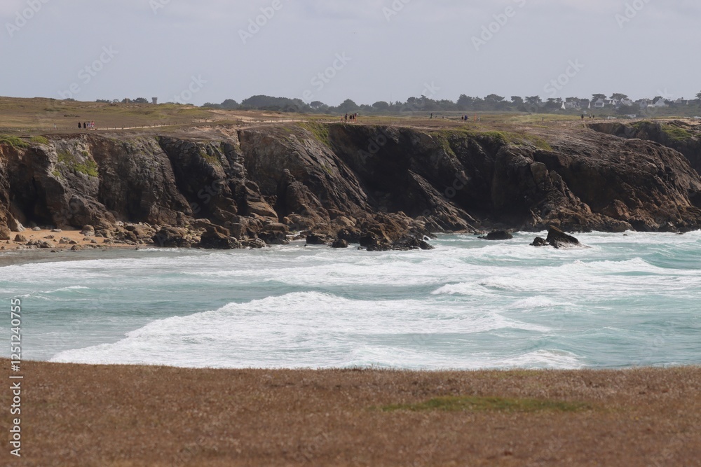 waves on the beach in Quiberon, France