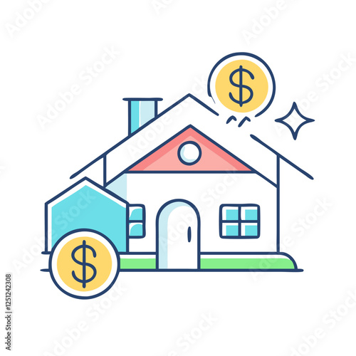 home loan icon, home loan vector illustration-simple illustration of home loan. perfect for home loan logos and icons
