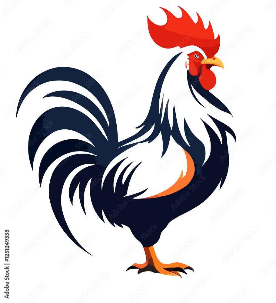 Fototapeta premium Rooster Vector Art Animal Modern Urban Graphic Illustration