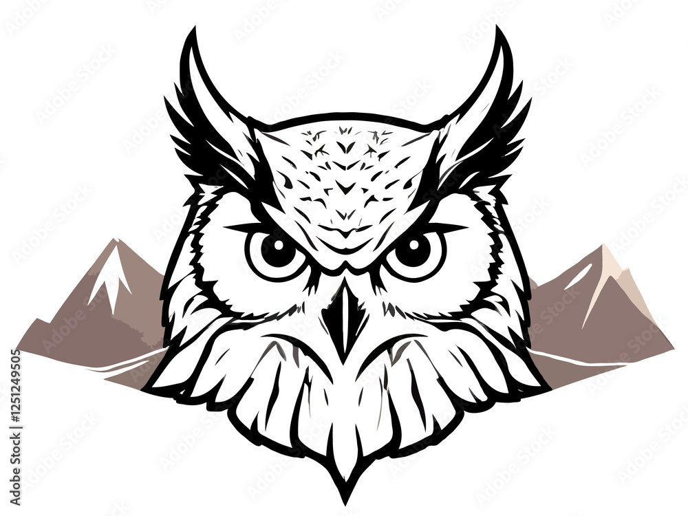 Obraz premium Owl Vector Art Animal Modern Urban Graphic Illustration