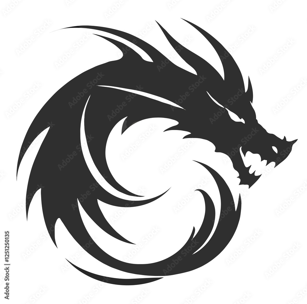 Naklejka premium Dragon Vector Art Animal Modern Urban Graphic Illustration