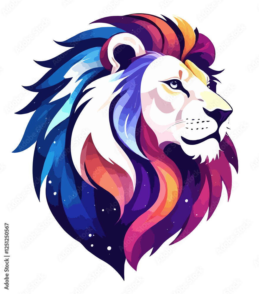 Obraz premium Lion Vector Art Animal Modern Urban Graphic Illustration