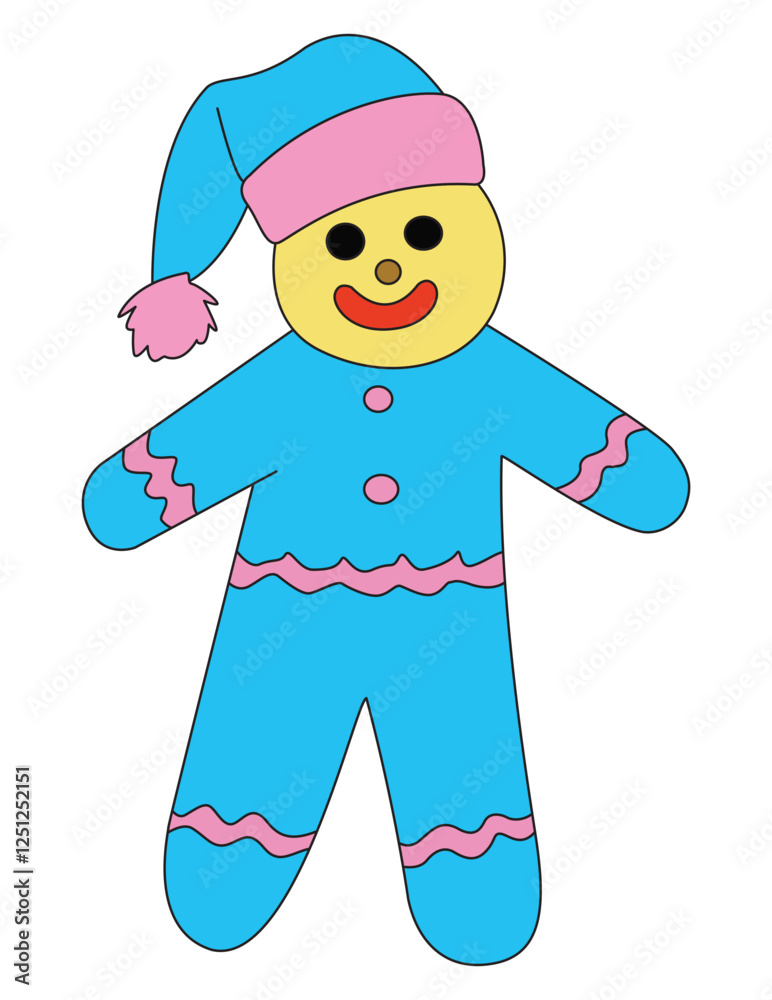 Happy doll isolated on white background