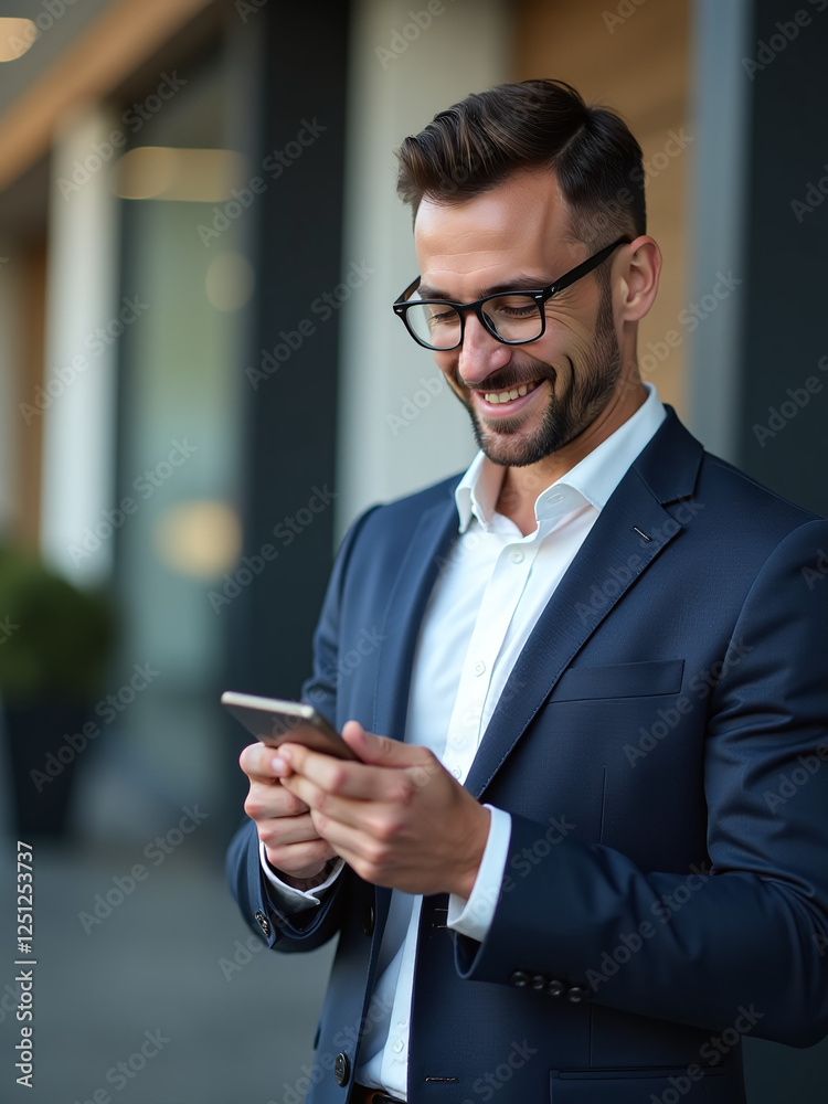 Businessman Uses Smartphone To Browse A Job Search Website And Find New Opportunities In His Career And Profession. 00001 Businessman Uses Smartphone To Browse A Job Search Website And Find New Opportunities In His Career And Profession. 00001