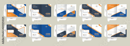 Custom report cover modern and unique file folder design for your business. Document file folder design for office or company. Office file, office folder, office document, file folder design bundle. 