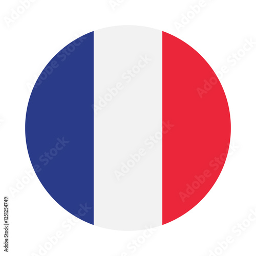 Flag of France. France circle flag logo icon computer vector illustration design