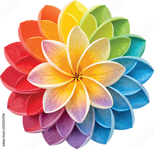 Set of different colour in flower petals