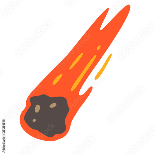 meteor falling with fire flame