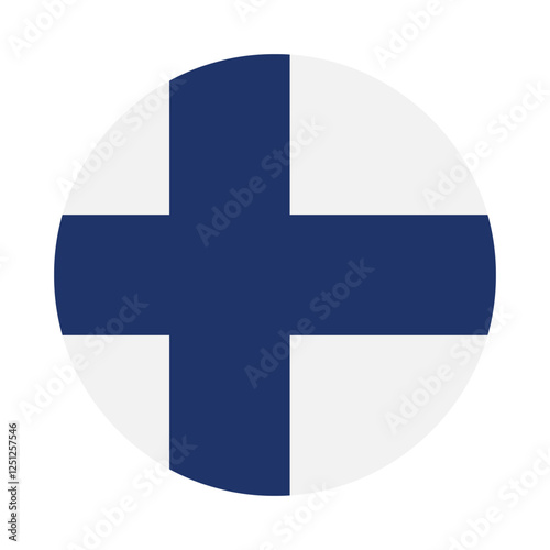 Flag of Finland. Finland circle flag logo icon computer vector illustration design