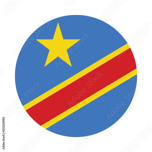 Free Download Flag of Congo Democratic. Congo Democratic circle flag logo icon computer vector illustration design - GFXLoad