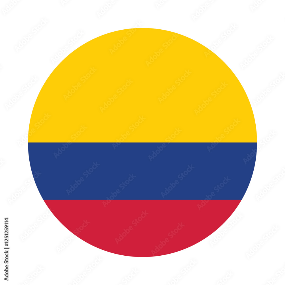 Fototapeta premium Flag of Colombia. Colombia circle flag logo icon computer vector illustration design