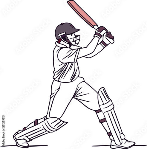 cricket player cartoon