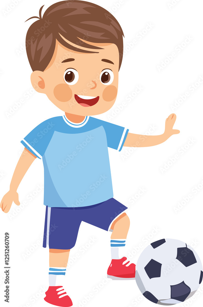 boy playing soccer illustration gym of a little boy kicking soccer ball boy playing soccer illustration gym of a little boy kicking soccer ball