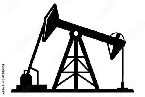 Oil pump jack Silhouette Vector art, Pump jack black Clip art, petrol pumpjack flat vector icon 