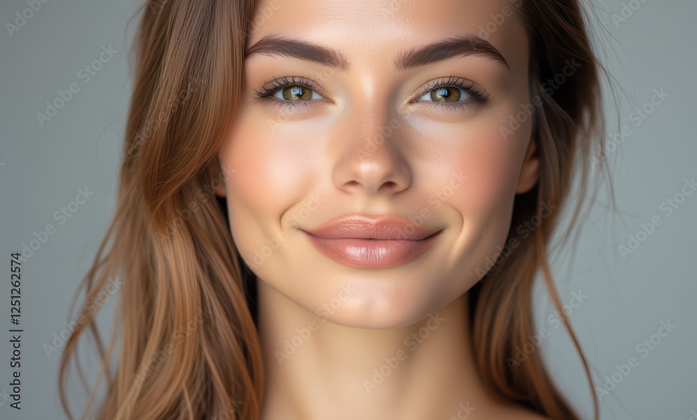 Smiling woman with beautiful features Smiling woman with beautiful features