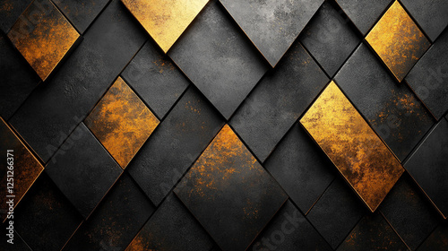 Wallpaper Mural Stunning black and gold textured background with diamond-shaped patterns and rich details Torontodigital.ca