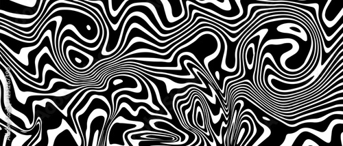 Black and white Liquify lines abstract background with ripple effect design