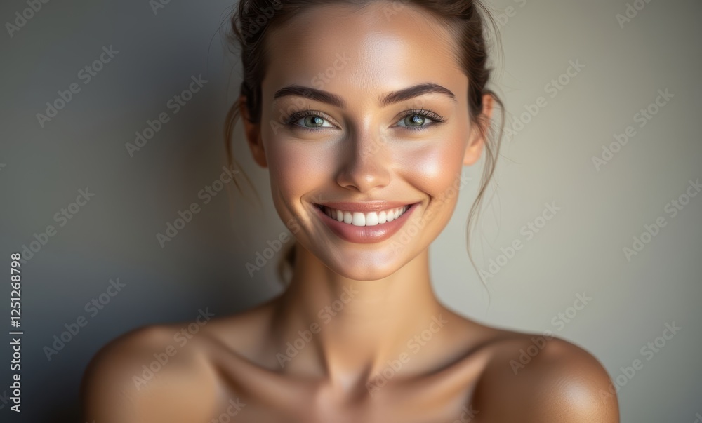 Smiling young woman with glowing skin Smiling young woman with glowing skin