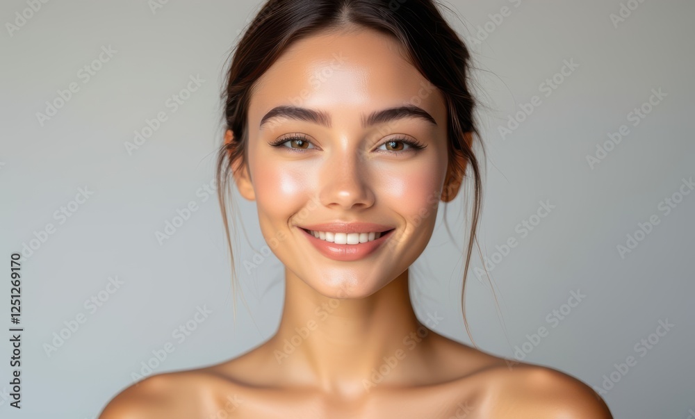 Smiling young woman with glowing skin Smiling young woman with glowing skin