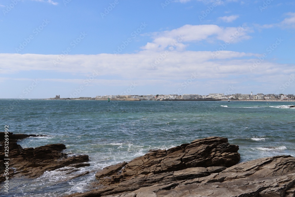 View on Quiberon beach in Brittany, France