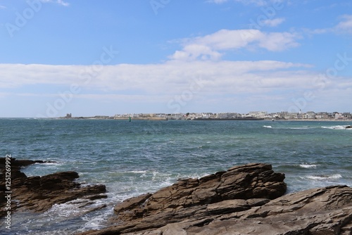 Obraz na płótnie View on Quiberon beach in Brittany, France w salonie