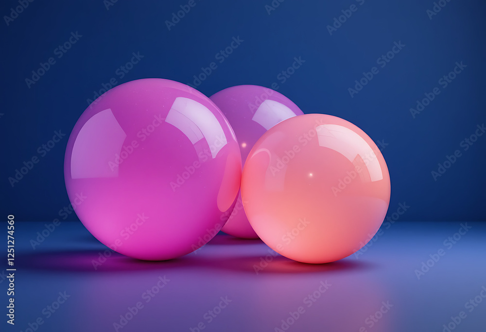 Glowing Spheres with Neon Lights - Futuristic Abstract Art Glowing Spheres with Neon Lights - Futuristic Abstract Art