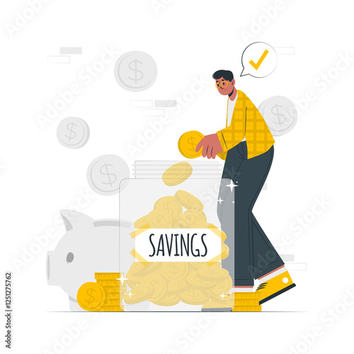 Savings Disproportionate Illustrations vector 