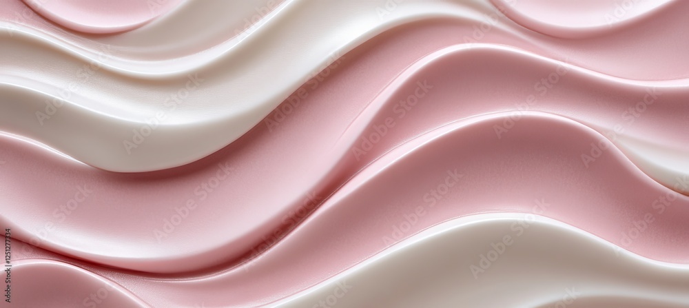 Obraz premium Gentle Flowing Texture, Soft Pink And White Pastel Colors Abstract Background, gradient Swirl