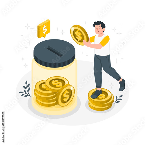 Savings Disproportionate Illustrations vector 