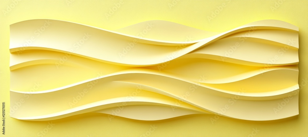 Obraz premium Seamless yellow 3D wave pattern background, minimalist and elegant design with monochromatic colors.