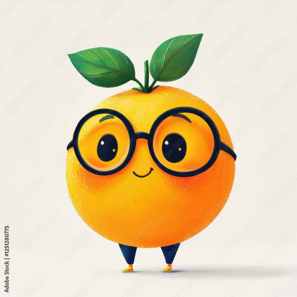 Endearing Tomato Character with Oversized Glasses and Leafy Top Endearing Tomato Character with Oversized Glasses and Leafy Top